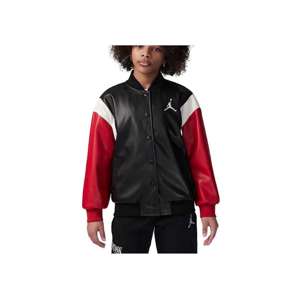 Jordan Varsity Color Block Casual Long Sleeve Jacket Kids jackets Black HF2561-010