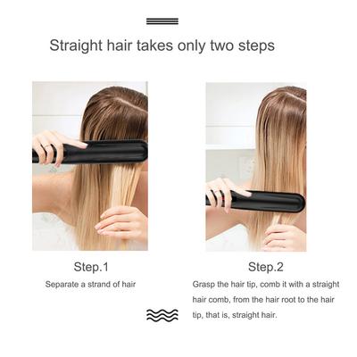 Electric Hair Straightener Comb Anti Scald Beard Straightener Brush (Black )