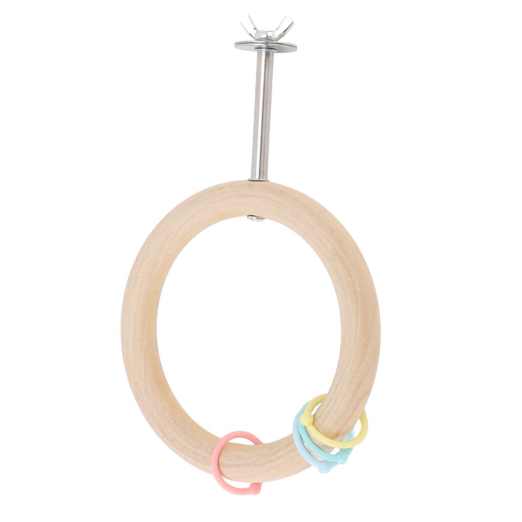 Bird Cage Round Perch Wooden Swing Design Multifunctional Bite Proof Parrot Perch Stand Toy