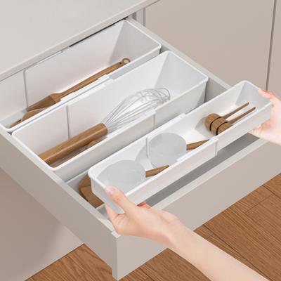 Teleskopický úložný box Organizér zásuvek Velká kapacita Hladký okraj Zatahovací design Úspora místa Box na třídění nádobí