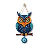 Owl Shape Wooden Wall Hanging For Home Décor, Evil Eye Decoration - 18 X 30 Cm