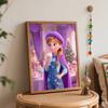 Disney Girl In Purple Winter Outfit Oil Painting Hand Painting Coloring Painting Handmade Diy Home Decoration Gift