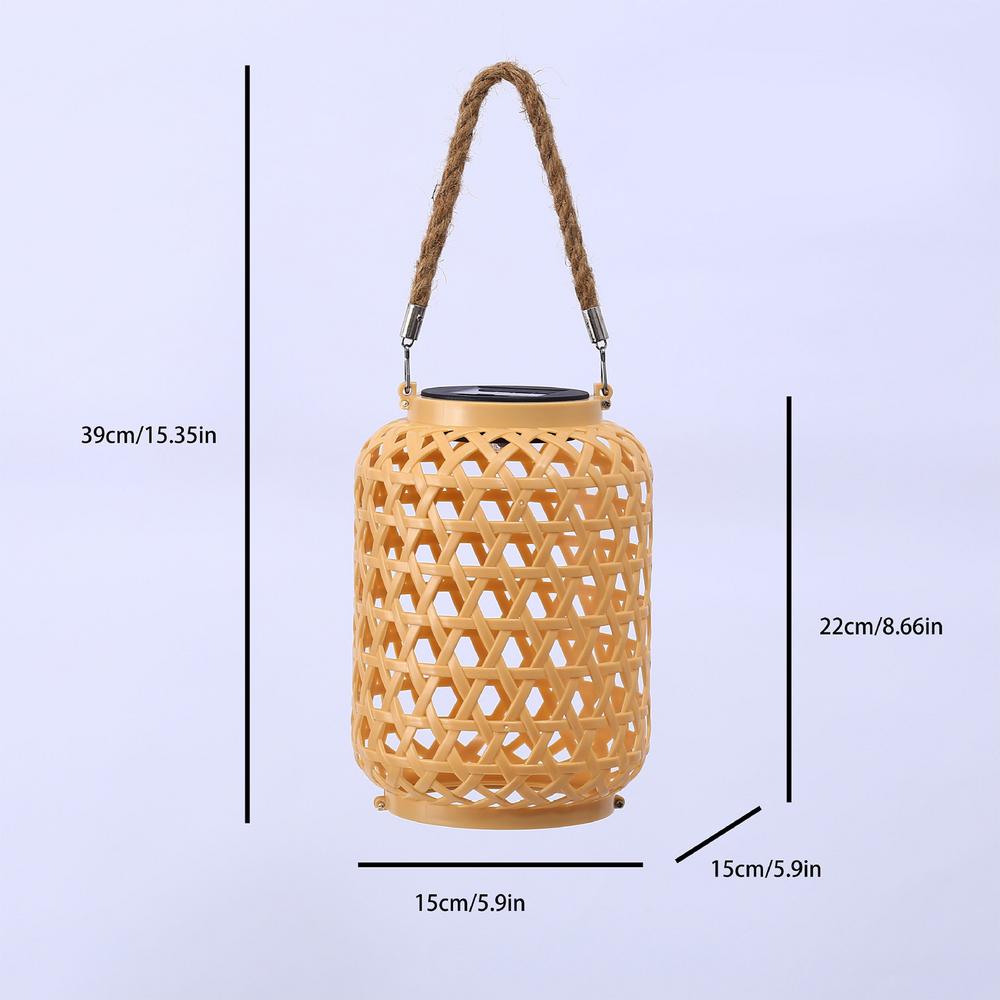 Led Solar Light Solar Hanging Lantern Retro Solar Art Lantern Decorative Vintage Pathway Lamp Outdoor Plastic Hollow Light