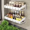 Wall Mounted Spice Storage Rack Non-Punching Condiment Rack  Bathroom
