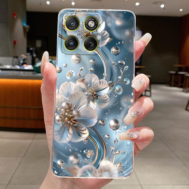Case For Motorola Edge 70 5G Casing XT2601-2 XT2603-2 Fashion Butterfly Flower Transparent Cover For Motorola Edge 70 Phone Case