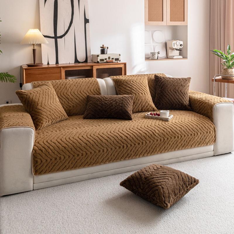 Winter Plush Sofa Cushion Nordic Simple Teddy Fleece Sofa Cover All-Inclusive Universal Cover Non-Slip Thickened High-End Towel
