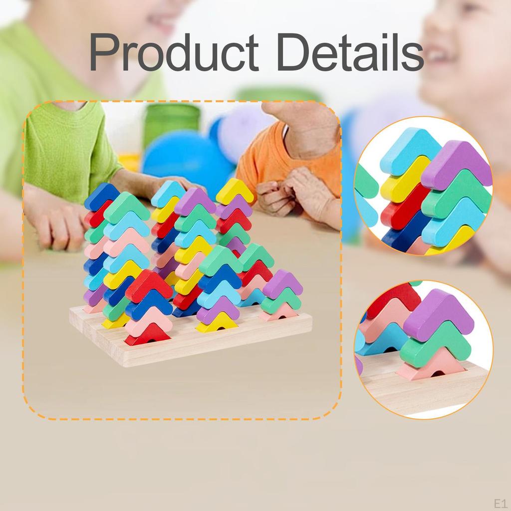 Wooden Sorting Stacking Toy Interactive Board Game Educational Toys for
