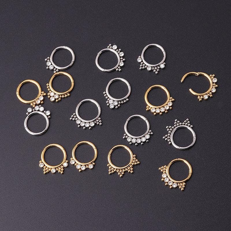Lot De 9 Faux Anneaux De Septum En Acier Inoxydable - Style Percé Sans Perçage - Pour Nez, Lèvre, Oreille