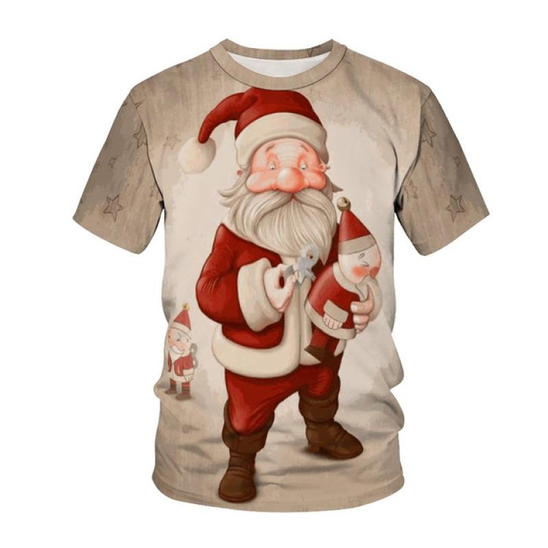 

Рождественская праздничная атмосфера, мужская футболка с 3d принтом и коротким рукавом, повседневная модная модная футболка с круглым вырезом XL