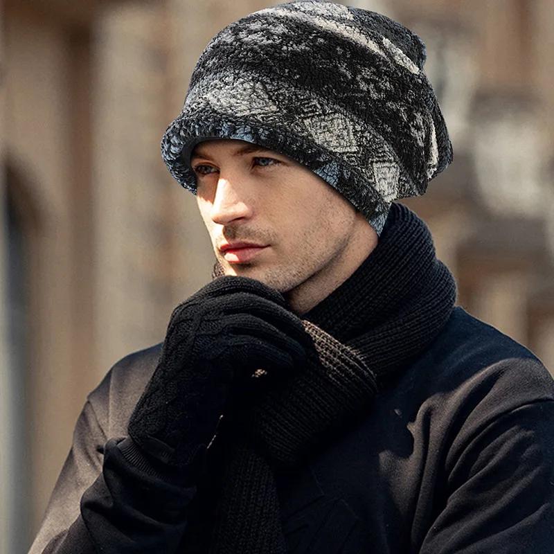 Winter Colored Hat For Men And Women Plus Velvet Warm Knit Hats Windproof Ear Protection Hooded Outdoor Riding Cold Hat Cold Hat