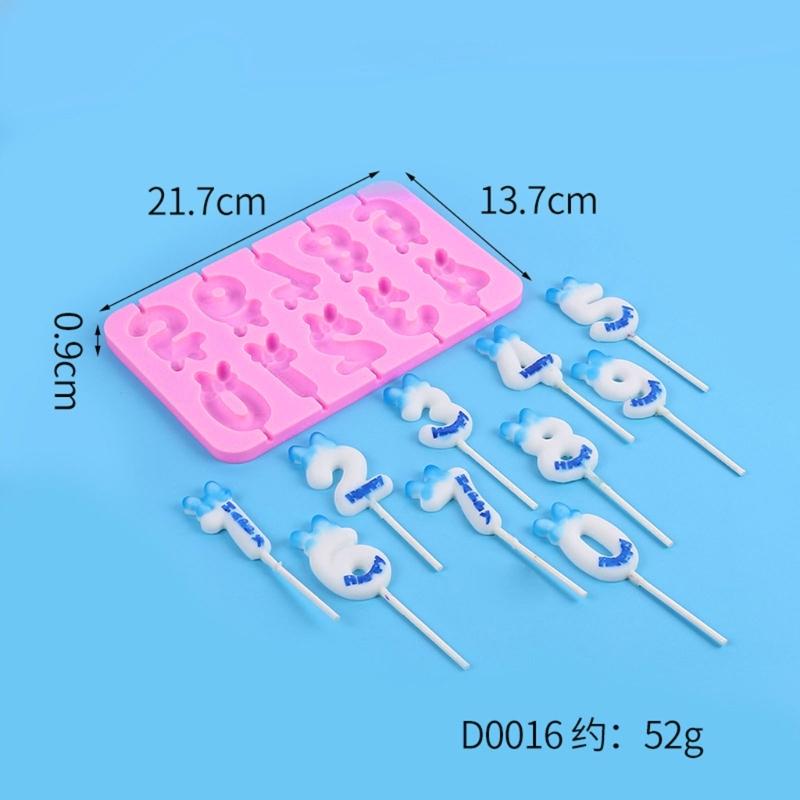 Fun DIY Number Cake Pop Candle Lollipop 0-9 Silicone Molds Set Great for All Occasions DIY Gifts