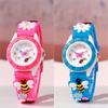 Fashion Cartoon Watch Small Butterfly for Girl Quartz Watches Leisure 3D Silicone Strap Rose Red Children Clock Gift Wristwatch