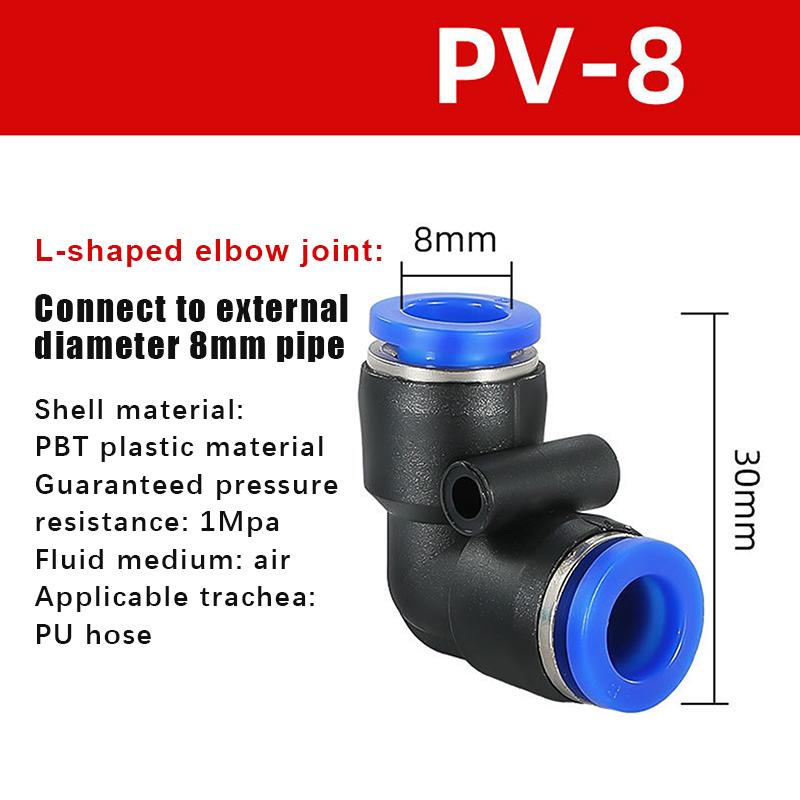 10 Stück Pu Pe Pv Pneumatikverschraubungen Pk Pza Py Rohrverbinder Hvff Sa Pm Schlauch 8mm 12mm Luftschlauch Schnellverschluss-Fitting