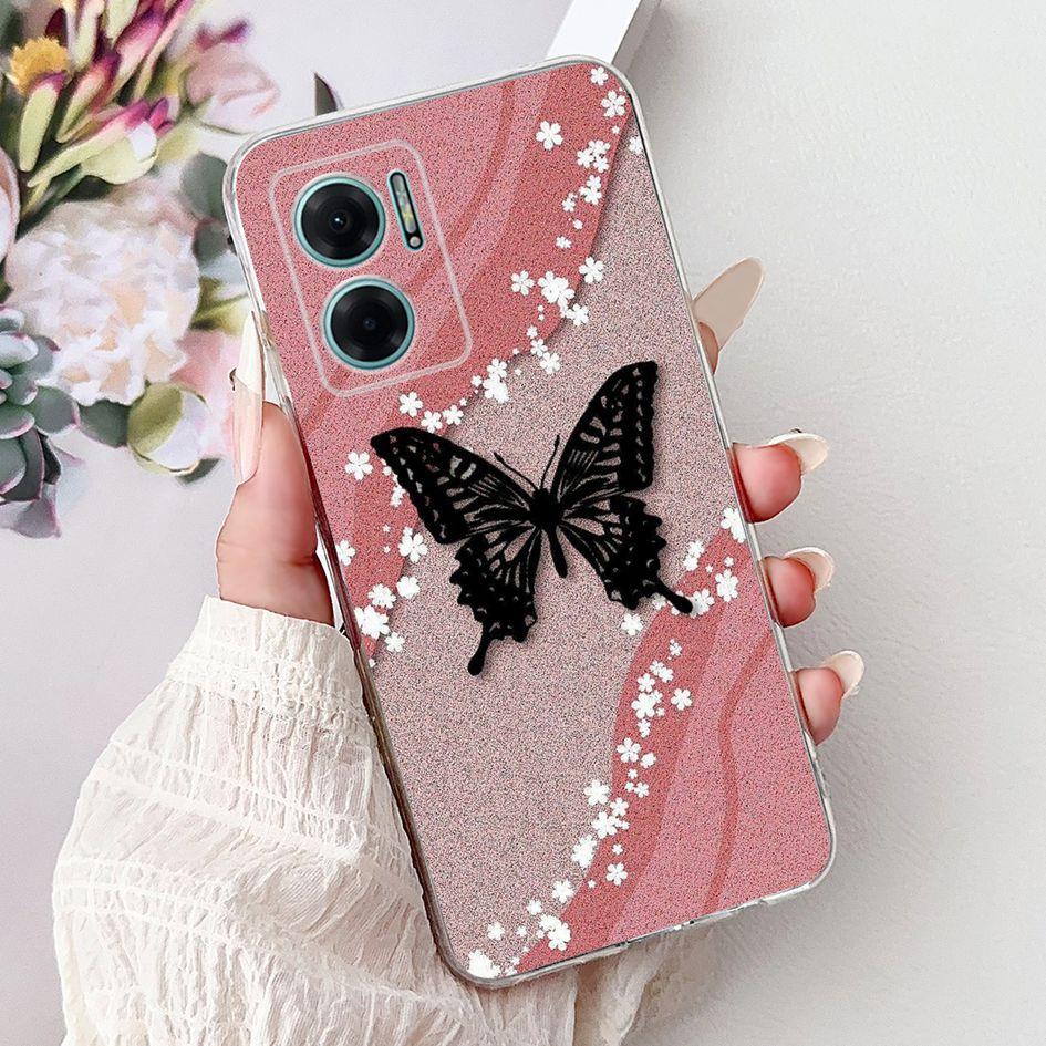 For Xiaomi Redmi Note 11E 5G Case Popular Flower Love Heart Soft Silicone Capa Back Cover For Xiaomi Redmi 10 11 Prime 5G Bumper