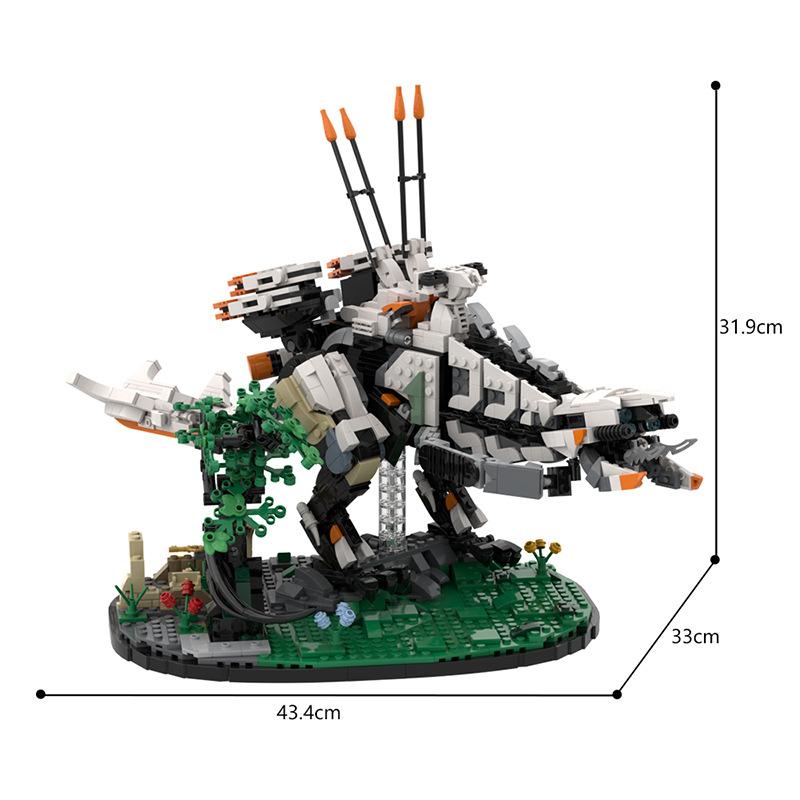 MOC Mechanical Forbidden West Thunderjaw Builiding Blocks Sets Game Horizon Thunder Monster Bricks Toys Children Birthday Gifts