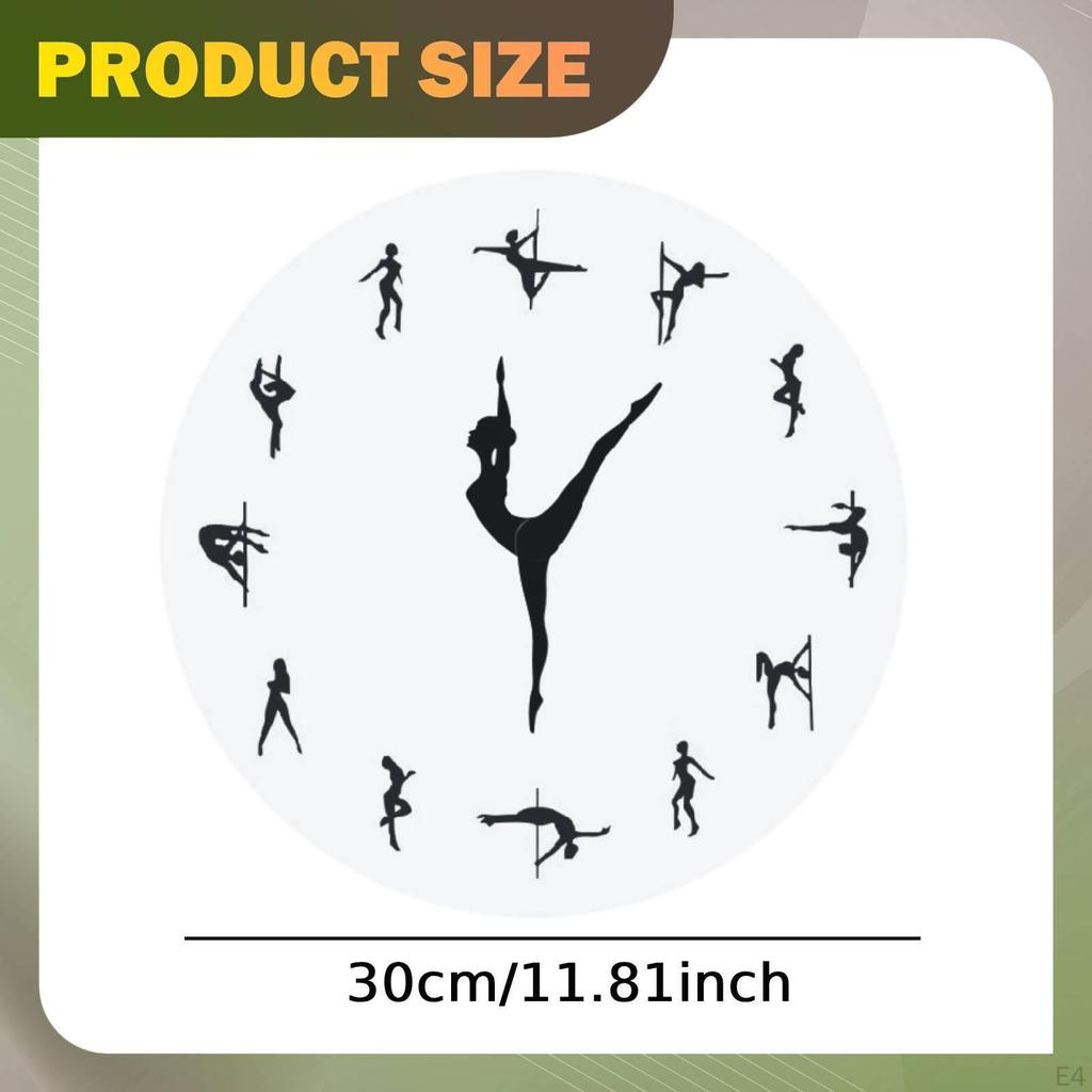 Wall Clock Decorative Art Round Unique Minimalist Silent Non Ticking Decor for Indoor