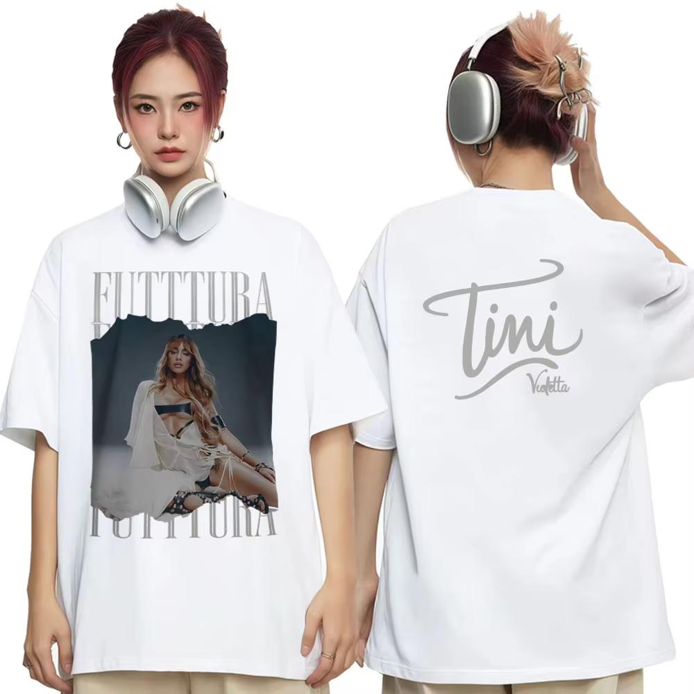 

Singer Tini Stoessel Futtura Tour 2026 Tshirt Unisex Women Fashion Aesthetic Tshirt Shortsleeved Loose Casual Oversized Tshirts XL