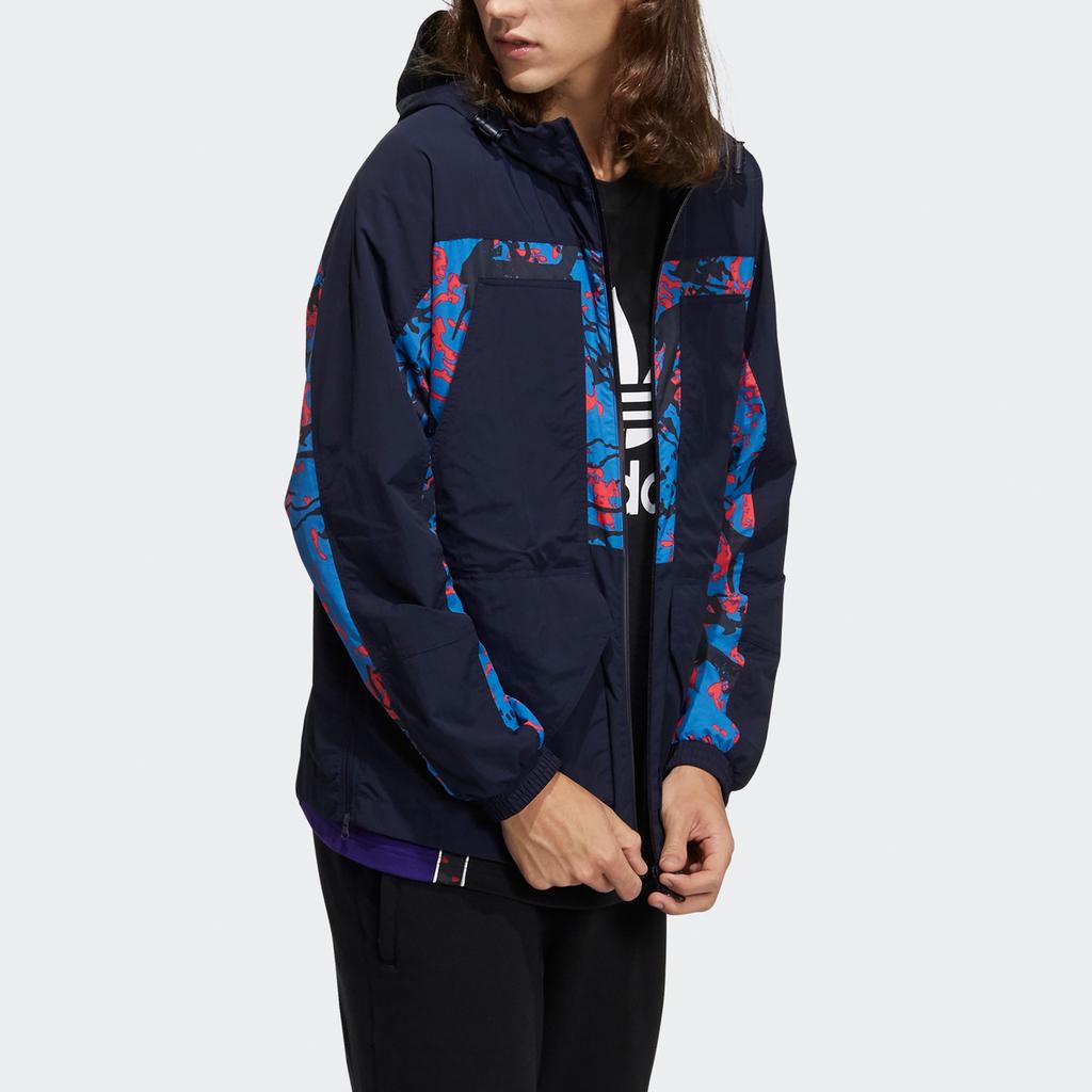 Adidas Originals Clover ADV WB Printed Spliced Sports Jacket Men Jackets Legend-Ink-Blue H46700