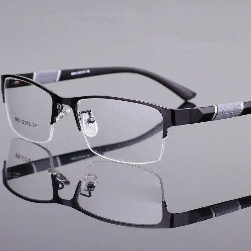 New Metal Anti-blue Light Reading Glasses for Men Business Eyewear Diopter 0 to +4.0 Farsighted Vision Correction