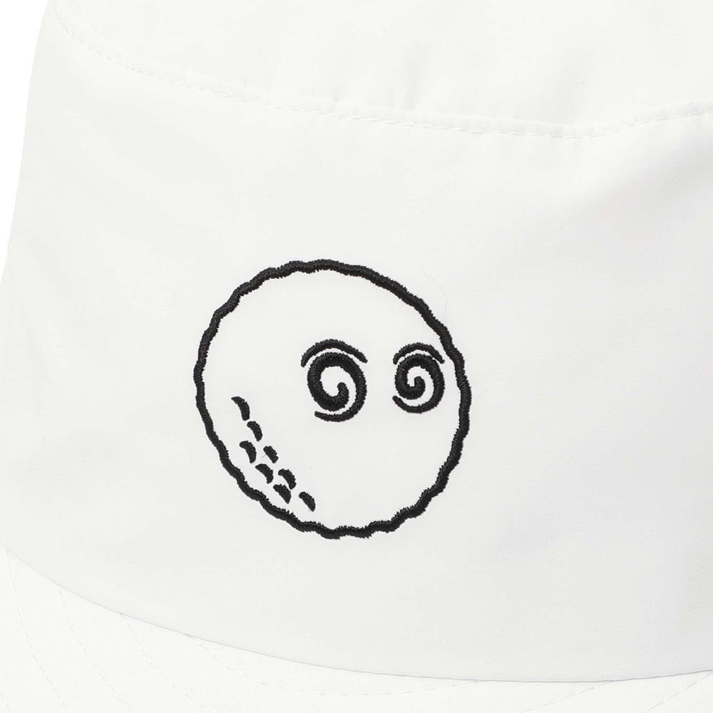 MALBON GOLF Asymmetrical Brim Lightweight Bucket Hat Off White