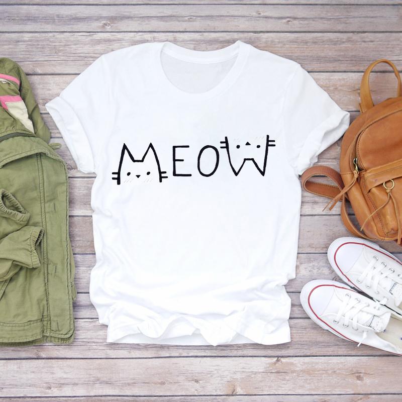 Women Cartoon Dog Tshirts Funny Face Animal Casual Pet Love Fashion Print Lady T-Shirts Top Womens Graphic Female T-Shirt
