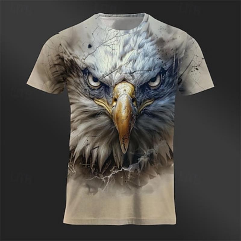 Men's Graphic Animal Eagle T Shirt Tee Top Short Sleeve  3D Print Designer Casual Street Style Sports Outdoor Holiday Going Out Summer Clothing