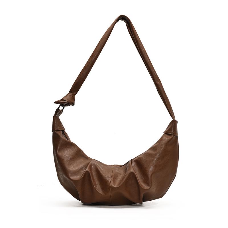 Lux Retro Soft Leather Pleated Dumpling Bag - Versatile Large Capacity Shoulder/Crossbody for Commuting