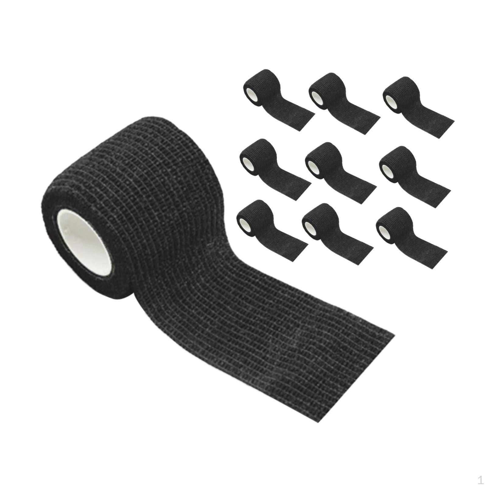 

10x спортивна спортивна стрічка, обмотана підтримуючим липким бинтом для занять спортом на зап’ясті чорний