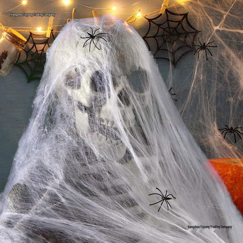 Spiderweb Halloween Decor - Outdoor Courtyard & Haunted House Silk for a Spooky Scene