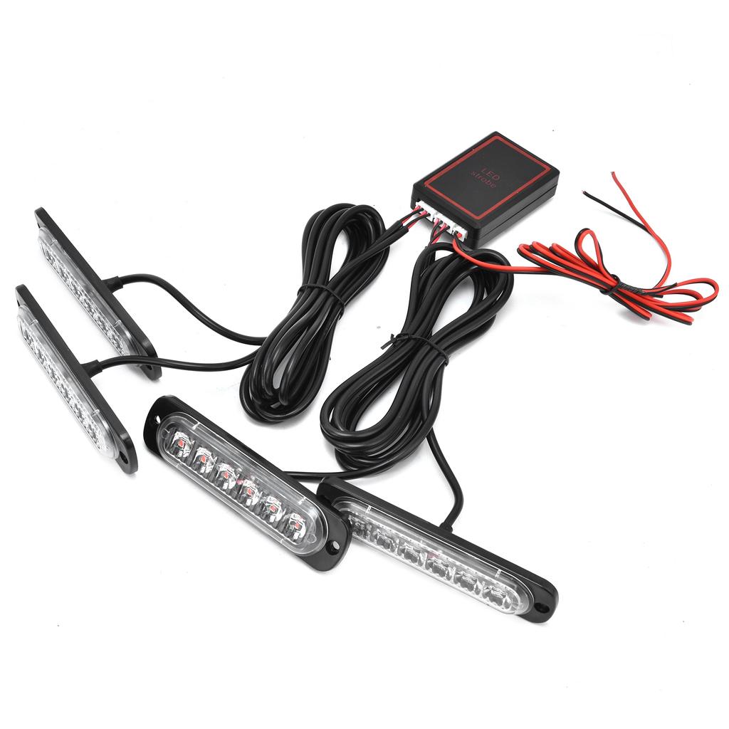 Car 4x6LED Sync Red Blue Strobe Flash Light LED Emergency Warning Lamp 12V with Remote Control