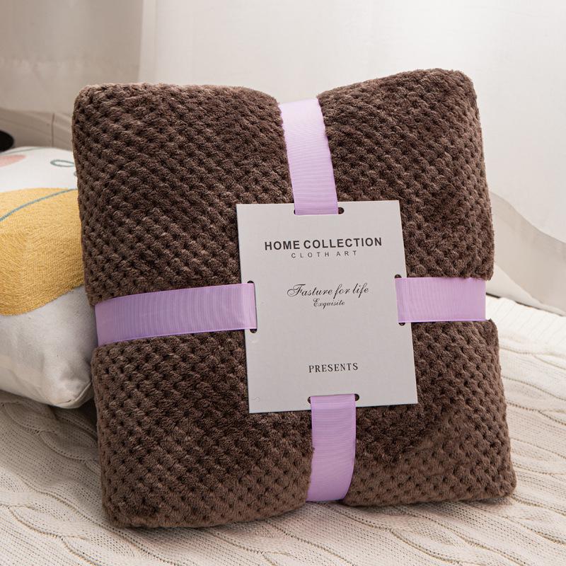 Cross-Border Thick Pineapple Flannel Blanket - Solid Color Coral Fleece Children's Gift Blanket