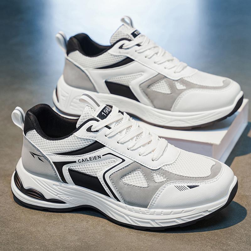 Men's Mesh Sports Shoes Summer Trendy Breathable Casual Running Thick Soled Outdoor Dad Shoes