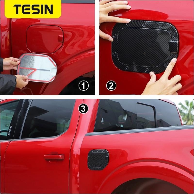 TESIN for Ford F150 2021 2022 2023 2024 2025 Car Fuel Tank Cover Gas Oil Filler Cap Decoration Stickers Exterior Accessories