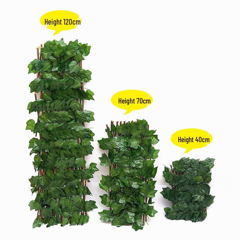 Retractable Grille with Faux Greenery for Balcony or Garden Decoration