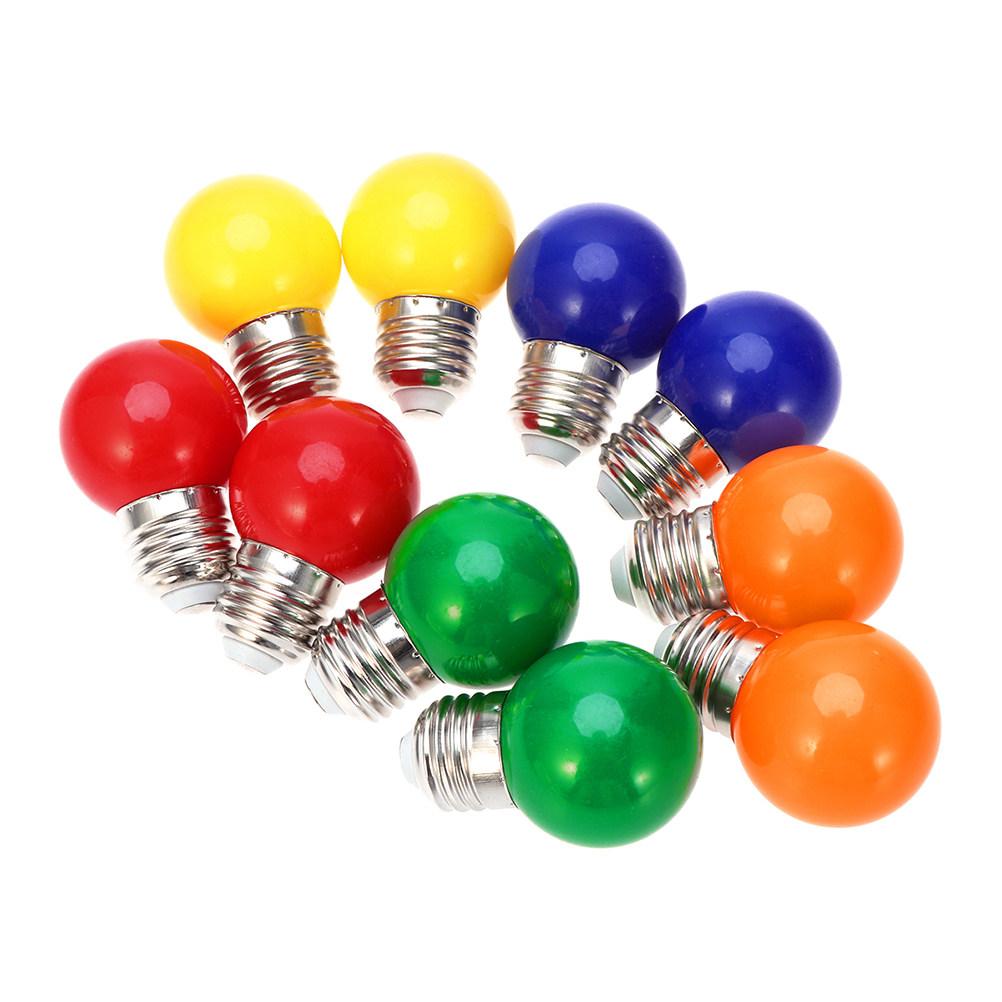 10pcs Led Bulbs Colorful Outdoor Waterproof E27 2W Pc Shell Bright Party Light For Garden Patio Yard Lawn Decoration Holiday