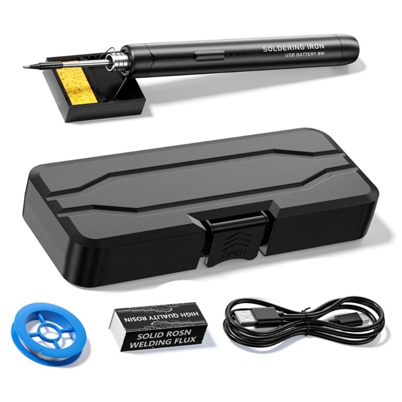 

Беспроводной USB-перезаряжаемый портативный паяльник, регулировка температуры 300-450 ℃, паяльник для ремонта телефонов чёрный