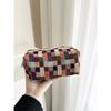 Summer Large Makeup Bag For Women -Vintage Cosmetic Bag, Color Stripes Pattern Bag, Square Travel Toiletry Bag For Makeup Brush