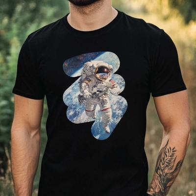 Mens Astronaut Motif Cotton 100% Cotton T-shirt Mens Tees Top Size XS To 5XL-