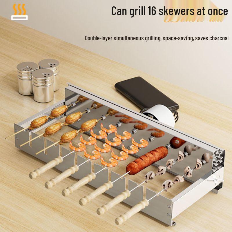Automatic Rotating BBQ Skewer Rack