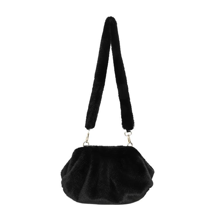 Falten Kleine Wolke Schultertasche Damen Fashi Aufbewahrungstasche Winter Flauschig Trendig Bequem und Vielseitig Textur Umhängetasche