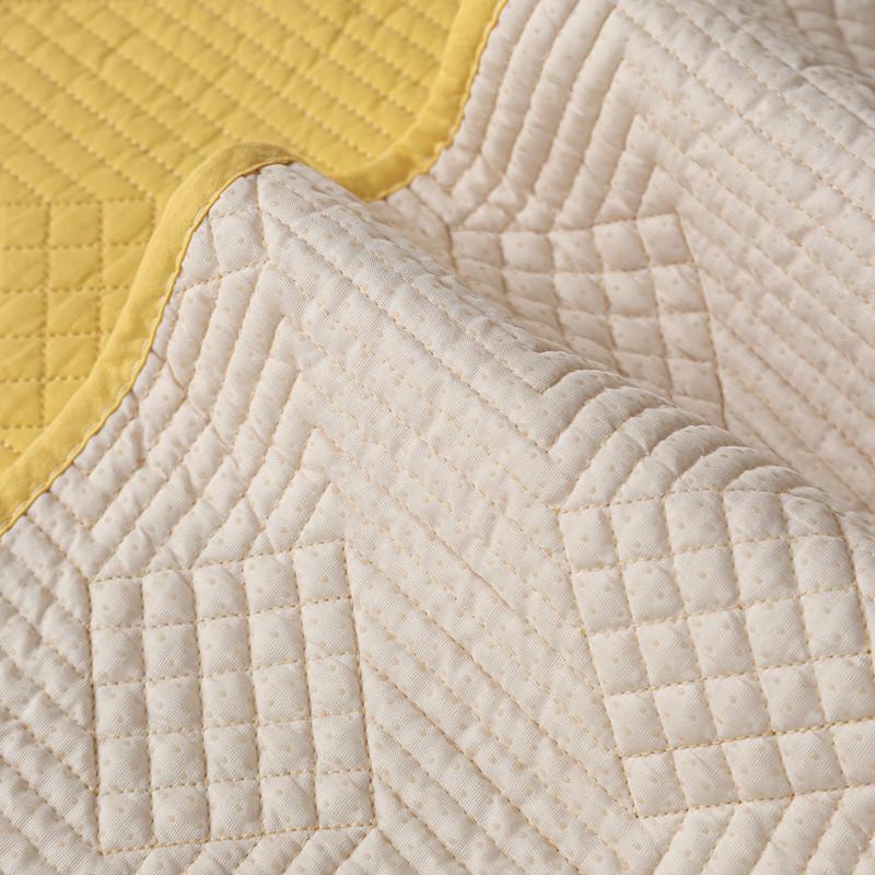 Four Seasons Washed Cotton Quilted Plaid Sofa Cushion Modern Simple Solid Color Fabric Anti-Slip Sofa Cushion Cover