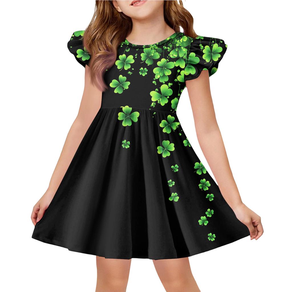 Letnia Sukienka Księżniczki dla Dziewczynek - Sukienka T-shirtowa o Kroju A. dzień Patryka