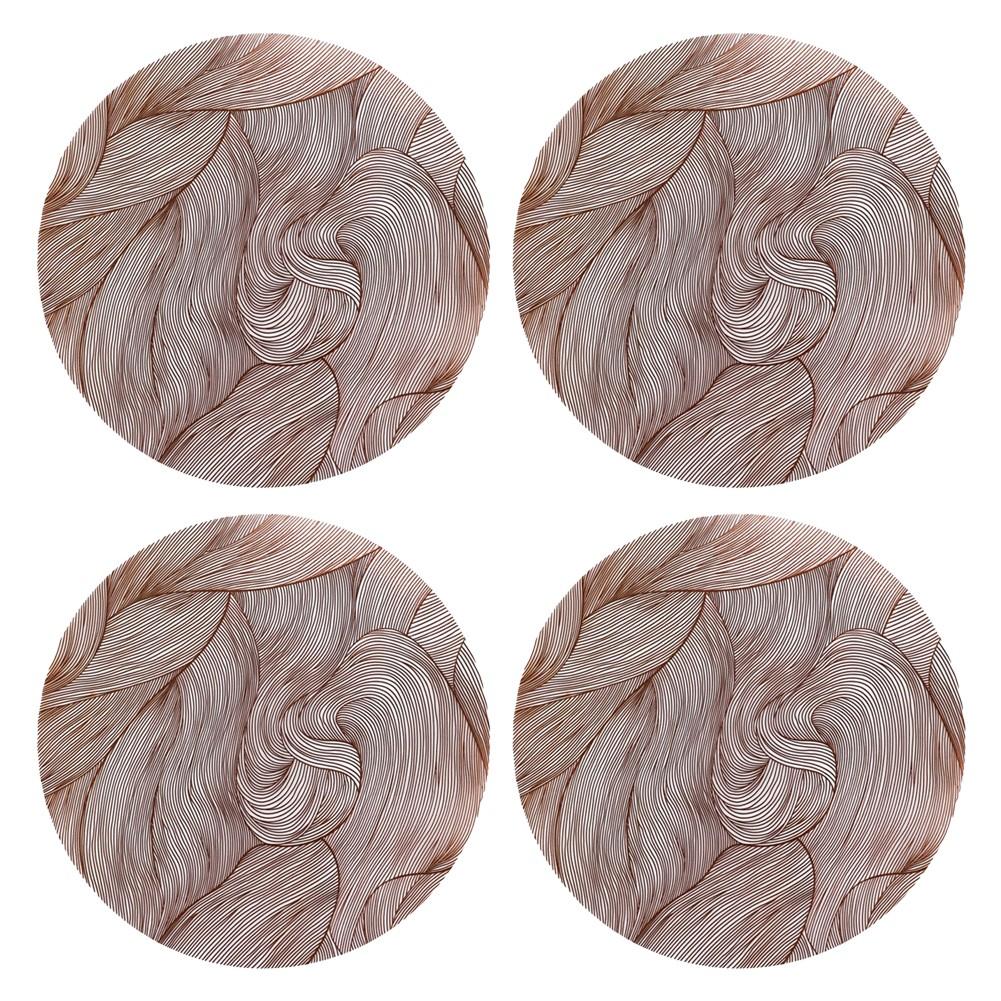 

Набор из 4 простых в уходе термостойких ПВХ подставок различных цветов brown