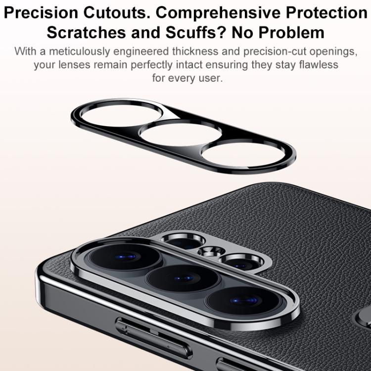 Metal Holder Foldable Wristband Precise Cutout Vegan Leather Phone Case