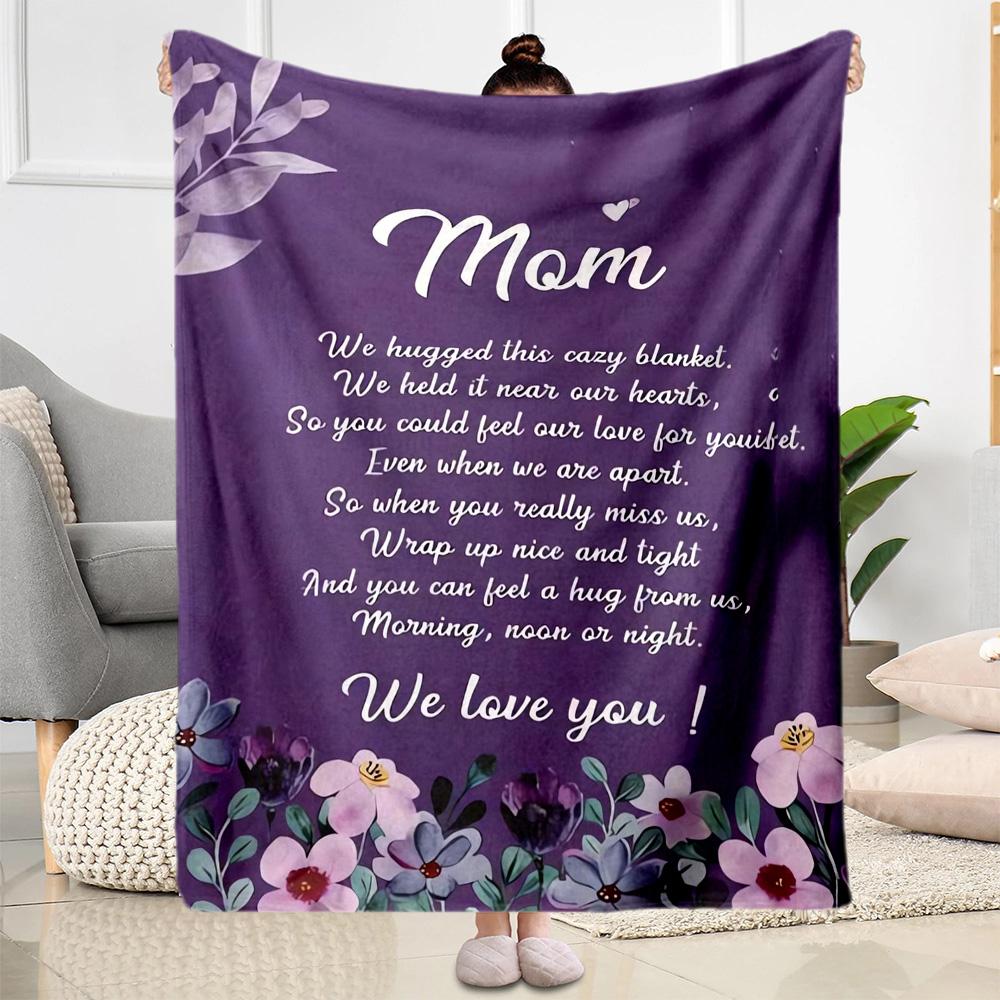 1pc Mom Quotes Blanket Comfortable Soft Lightweight Multi Purpose Blanket for Travel Camping Picnics Sofa Office Bed Living Room Gift for Friends