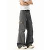 51 Hip-hop American Vintage Multi-pockets Cargo Casual Pants Men and Women Distressed Washed Loose Straight Wide Leg Trousers
