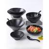Jijun Commercial Black Melamine Noodle Bowls (10-Pack)