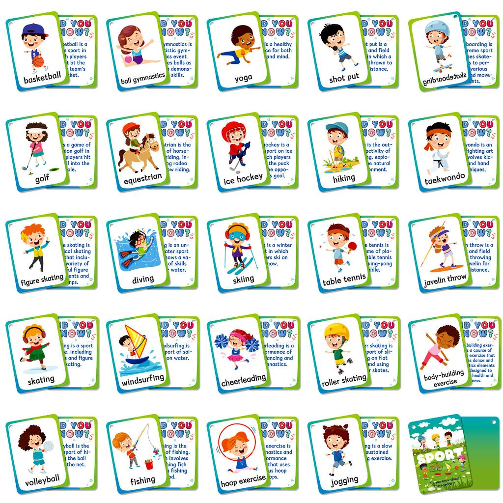 48 Children'S And Babies' Cognitive Early Education Cards Children'S Educational Sports Cognitive Enlightenment Picture Cards