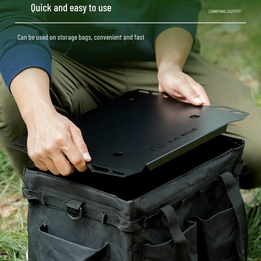 Multi-Purpose Outdoor Storage Box with Lid and Tabletop Functionality for Camping