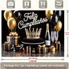 2D Flat 1 Piece Luxury Birthday Party Backdrop Banner for Living Room, Bedroom, Office - All Season Home and Party Decoration